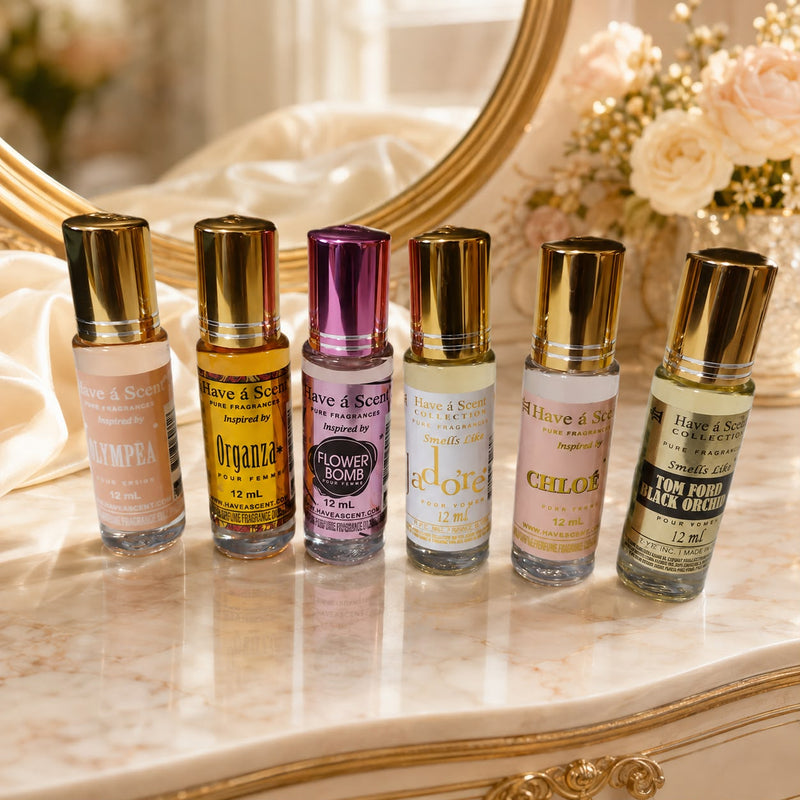 Roll on fragrance oils for women. Variety pack of 6