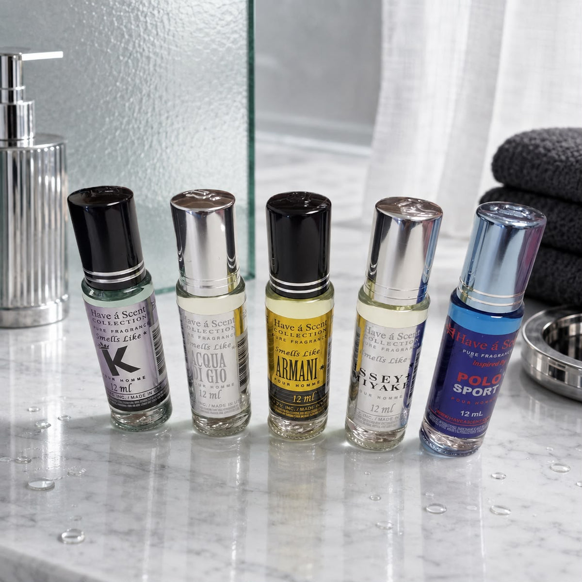Fragrance oils for men. Variety pack of 5